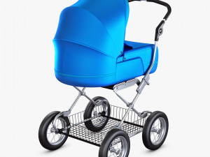baby stroller blue v 1 Modello 3D