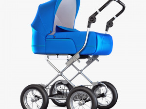 baby stroller blue v 1 Modello 3D