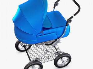 baby stroller blue v 1 Modello 3D