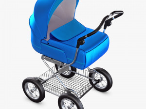 baby stroller blue v 1 Modello 3D