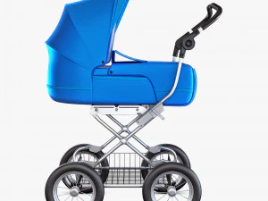 baby stroller blue v 1 3D Model