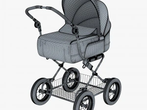 baby stroller blue v 1 3D Model
