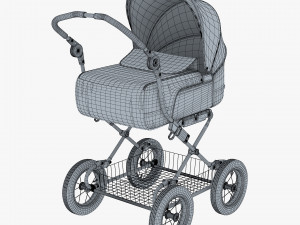 baby stroller blue v 1 Modello 3D