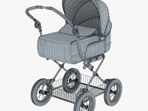 baby stroller blue v 1 3D Model