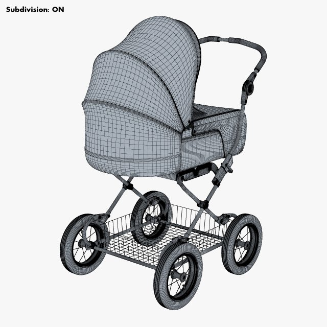Silver cross top pram 3d