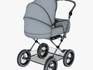 baby stroller blue v 1 3D Model