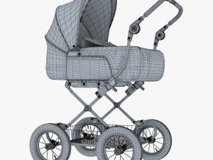 baby stroller blue v 1 3D Model