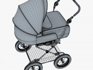 baby stroller blue v 1 3D Model