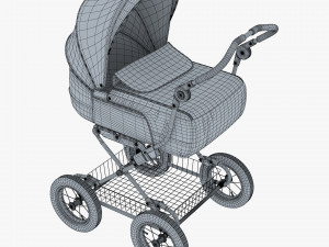 baby stroller blue v 1 Modello 3D