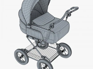 baby stroller blue v 1 3D Model