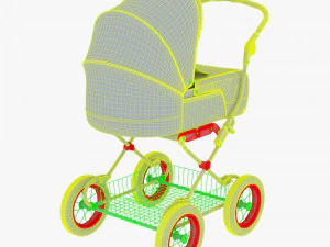 baby stroller blue v 1 3D Model