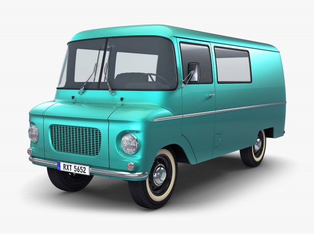 generic retro cargo van v 1 Model 3D .c4d .max .obj .3ds .fbx .stl .blend 