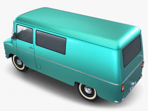 generic retro cargo van v 1 3D Model