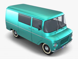 generic retro cargo van v 1 3D Model