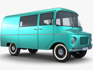 generic retro cargo van v 1 Model 3D