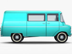 generic retro cargo van v 1 3D Model