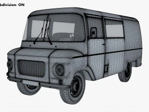 generic retro cargo van v 1 3D Model