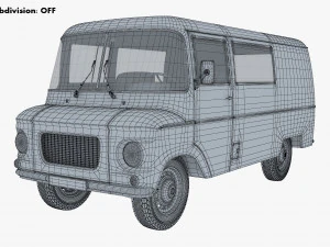 generic retro cargo van v 1 3D Model