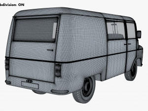 generic retro cargo van v 1 Model 3D