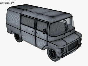 generic retro cargo van v 1 3D Model