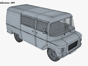 generic retro cargo van v 1 3D Model