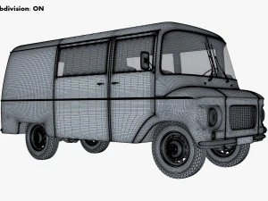 generic retro cargo van v 1 3D Model