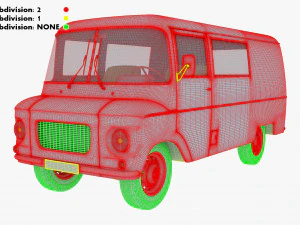 generic retro cargo van v 1 3D Model