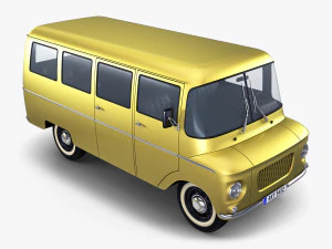 generic retro passenger van v 1 3D Model
