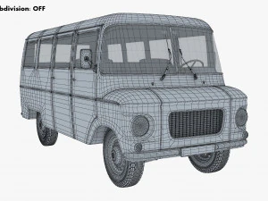 generic retro passenger van v 1 3D Model