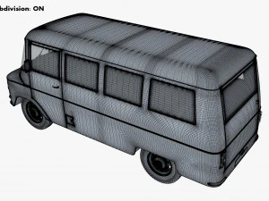 generic retro passenger van v 1 3D Model