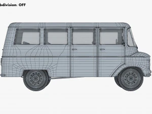 generic retro passenger van v 1 3D Model