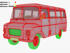 generic retro passenger van v 1 3D-Modell