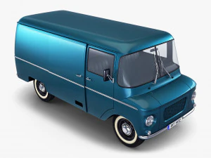 generic retro cargo van v 2 3D Model