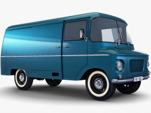 generic retro cargo van v 2 3D Model