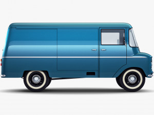generic retro cargo van v 2 3D मॉडल