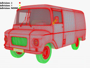 generic retro cargo van v 2 3D Model