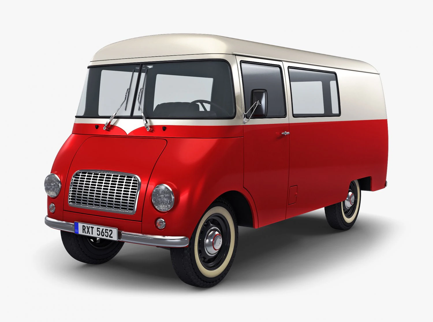 generic retro cargo van v 3 3D Model .c4d .max .obj .3ds .fbx .stl .blend