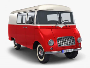 generic retro cargo van v 3 3D Model