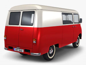 generic retro cargo van v 3 3D Model