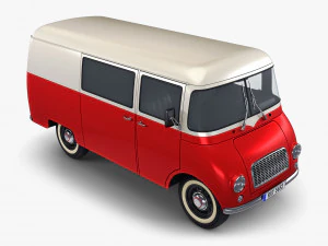 generic retro cargo van v 3 3D Model