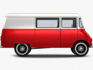 generic retro cargo van v 3 3D Model