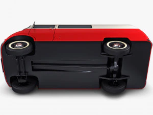 generic retro cargo van v 3 3D Model