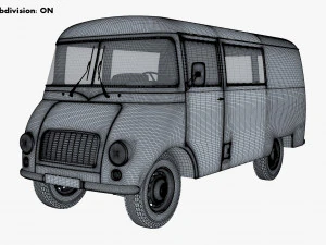 generic retro cargo van v 3 3D Model
