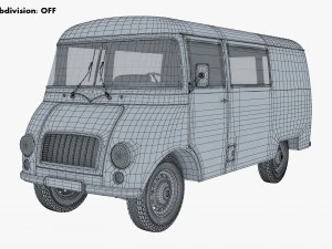 generic retro cargo van v 3 3D Model