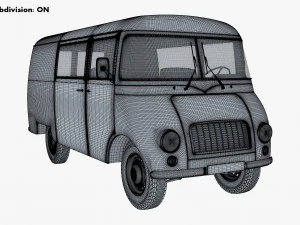 generic retro cargo van v 3 3D Model