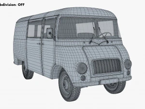 generic retro cargo van v 3 3D Model