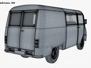 generic retro cargo van v 3 3D Model