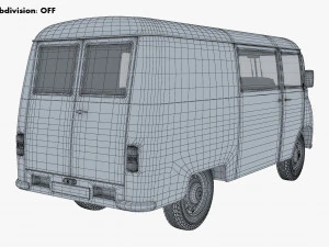 generic retro cargo van v 3 3D Model