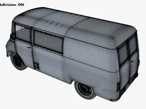 generic retro cargo van v 3 3D Model