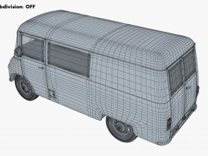 generic retro cargo van v 3 3D Model